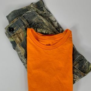🦌 LOT 1 Camo Pant 1 Orange Tee